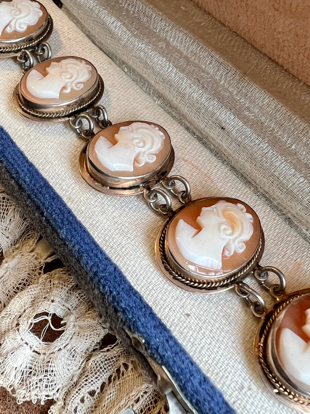 Antique Hand Carved Cameo Bracelet