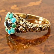 Load image into Gallery viewer, Antique Georgian Sapphire and Turquoise Ring
