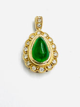 Load image into Gallery viewer, Vintage Art Deco Emerald and Diamond Pendant
