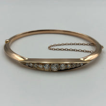 Load image into Gallery viewer, Antique Victorian Diamond and 15ct Gold Bangle Bracelet
