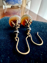 Load image into Gallery viewer, Victorian 18ct Gold Banded Agate Sardonyx Earrings
