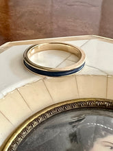 Load image into Gallery viewer, Gold and Blue Enamel Ring
