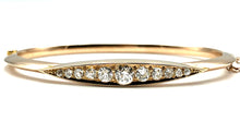 Load image into Gallery viewer, Antique Victorian Diamond and 15ct Gold Bangle Bracelet
