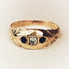 Load image into Gallery viewer, Antique Rose Gold Edwardian Garnet and Diamond Ring
